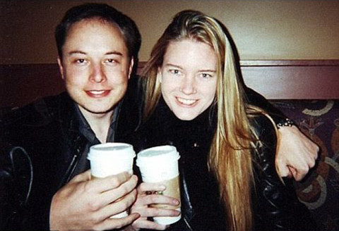 Elon musk and his first wife Justine Wilson